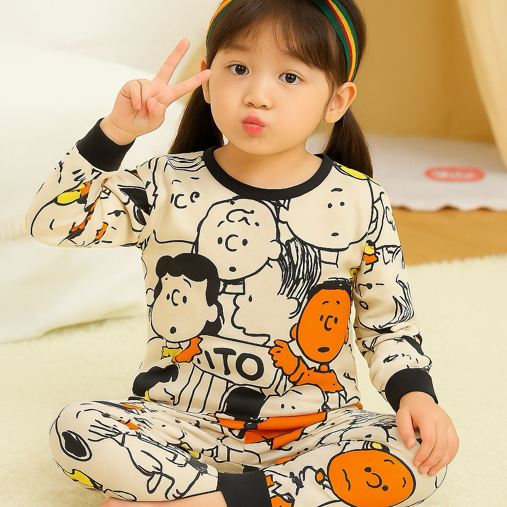 Piama Anak Fashion Umur 1-10 Tahun Baju Tidur Anak Perempuan Laki Laki Viral Bahan Premium Nyaman Di