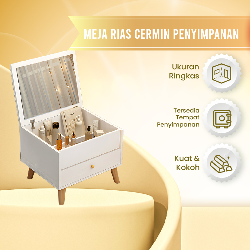 Meja Rias Minimalis - Meja Rias Putih - Meja Rias Lesehan Desain Estetik dan Minimalis