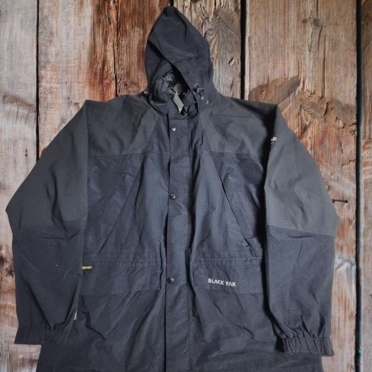 Jaket Blackyak Outdoor Semi Parka hoodie pocket motoran hangout unisex hitam branded