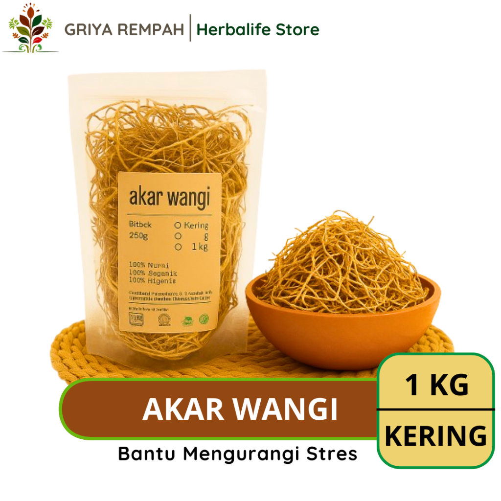 

AKAR WANGI KERING 1 KG Premium – Vetiver Narwastu Ramuan Rempah Herbal Alami dengan Aroma Menenangkan Simplisia Chrysopogon zizanioides