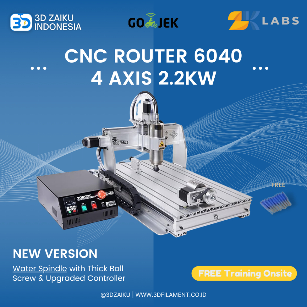 Zaiku CNC Router 6040 4 Axis CNC PCB Milling with 2.2 KW Spindle