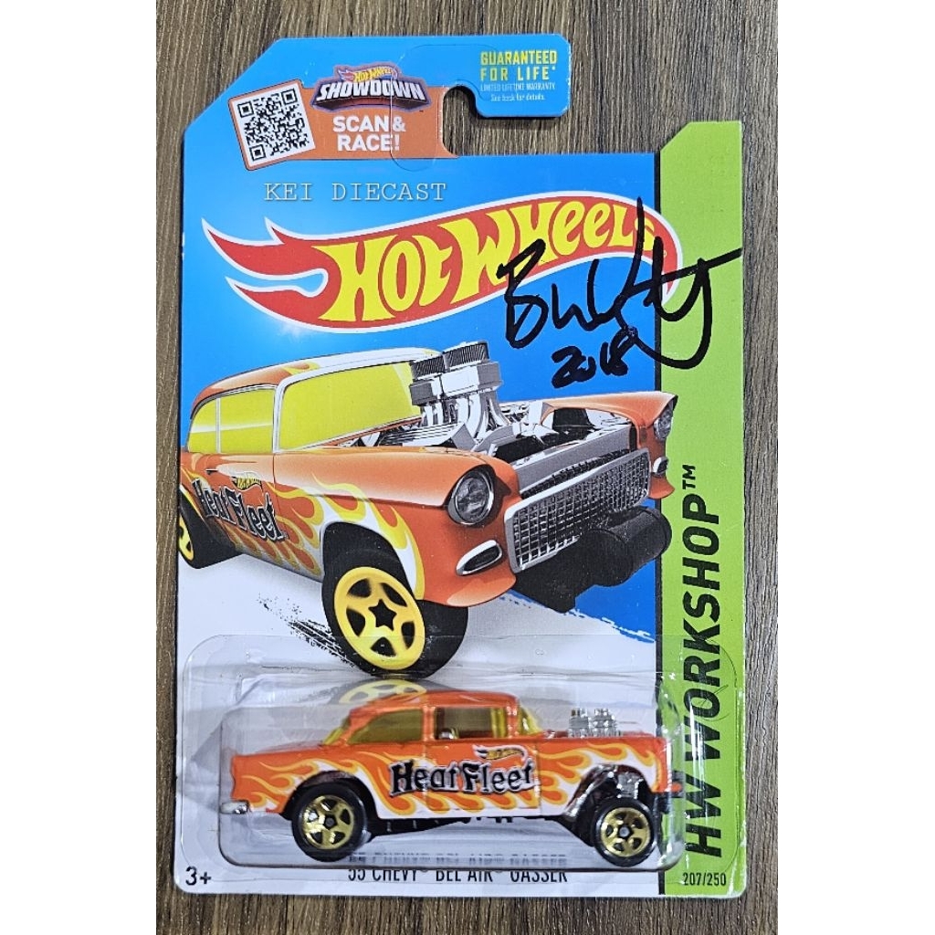 Hot Wheels Chevy Bel Air Gasser / Heat Fleet + Sign Brendon Vetuskey