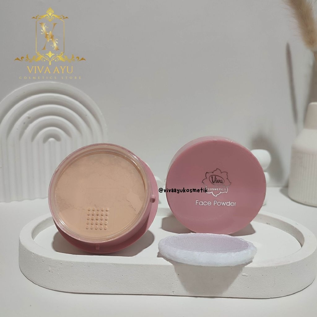Viva Ayu Kosmetik - Viva Face Powder 14g Bedak Tabur Viva Kosmetik Kemasan Pink