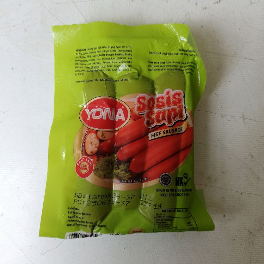 

Sosis sapi yona beef sausage isi 3 pcs