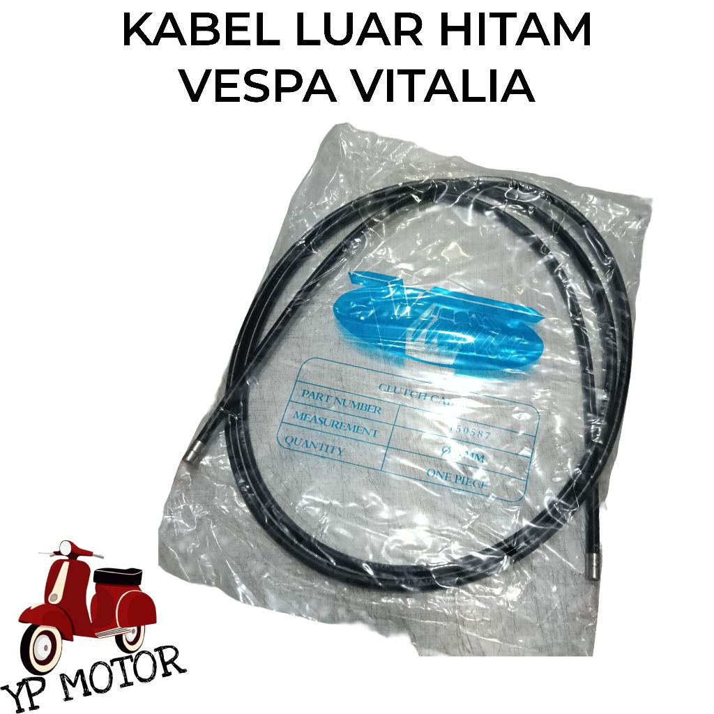 VITALIA Kabel Luar Kopling Vespa Super PX PXE Sprint Hitam Sparepart Aksesoris Variasi Sukucadang Ve