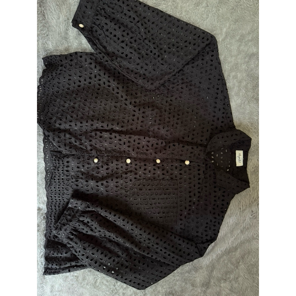 (PRELOVED) Outer Kemeja Katun Bordir Wanita