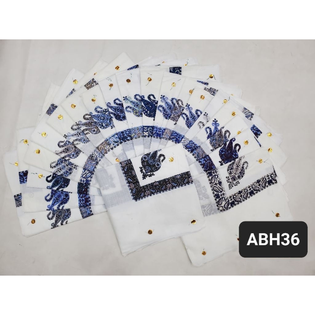 C Qutroh Yamani Bordiri | Imamah Hijazi Bordir | Gobanah Putih Bordir