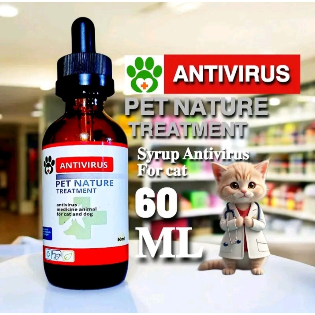 Obat virus calici kucing 60ml obat antivirus kucing calici panleukopenia Obat virus kucing PETCARE M