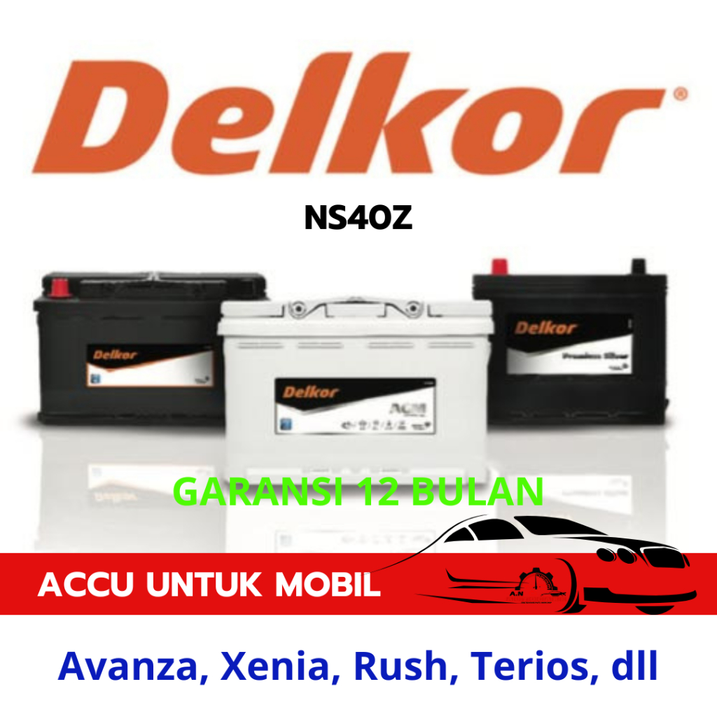Aki Mobil DELKOR NS40Z Aki KERING 12V / 40 Ah untuk mobil Avanza Xenia Rush Terios DLL