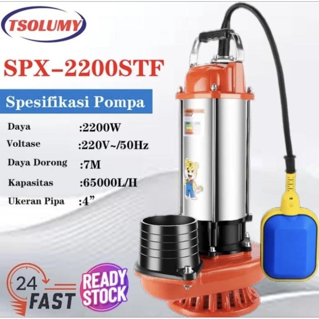POMPA CELUP SOMY SPX-2200 STF 4" AUTOMATIS 220V POMPA CELUP AIR KOTOR/BERSIH.