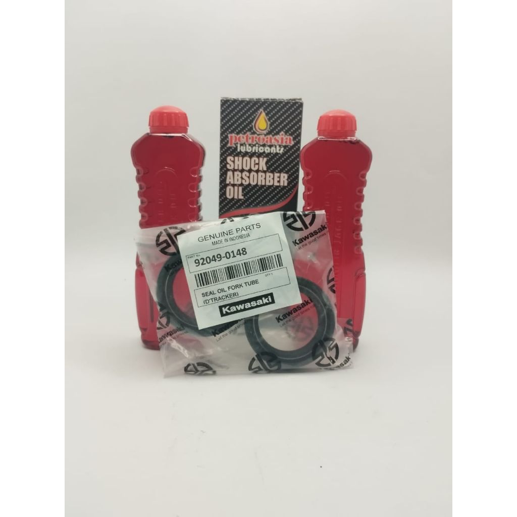 (PAKET) OLI SHOCK SKOK +SIL SEAL SHOCK KAWASAKI KLX BF DCRAKER SHOCKBREAKER DEPAN PETROASIA 100ML X 