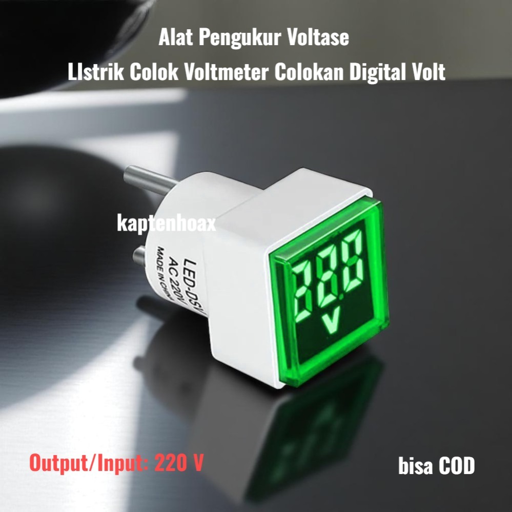 Alat Pengukur Voltase LIstrik Colok Voltmeter Colokan Digital Volt Alat Pengukur Voltase Tegangan Li