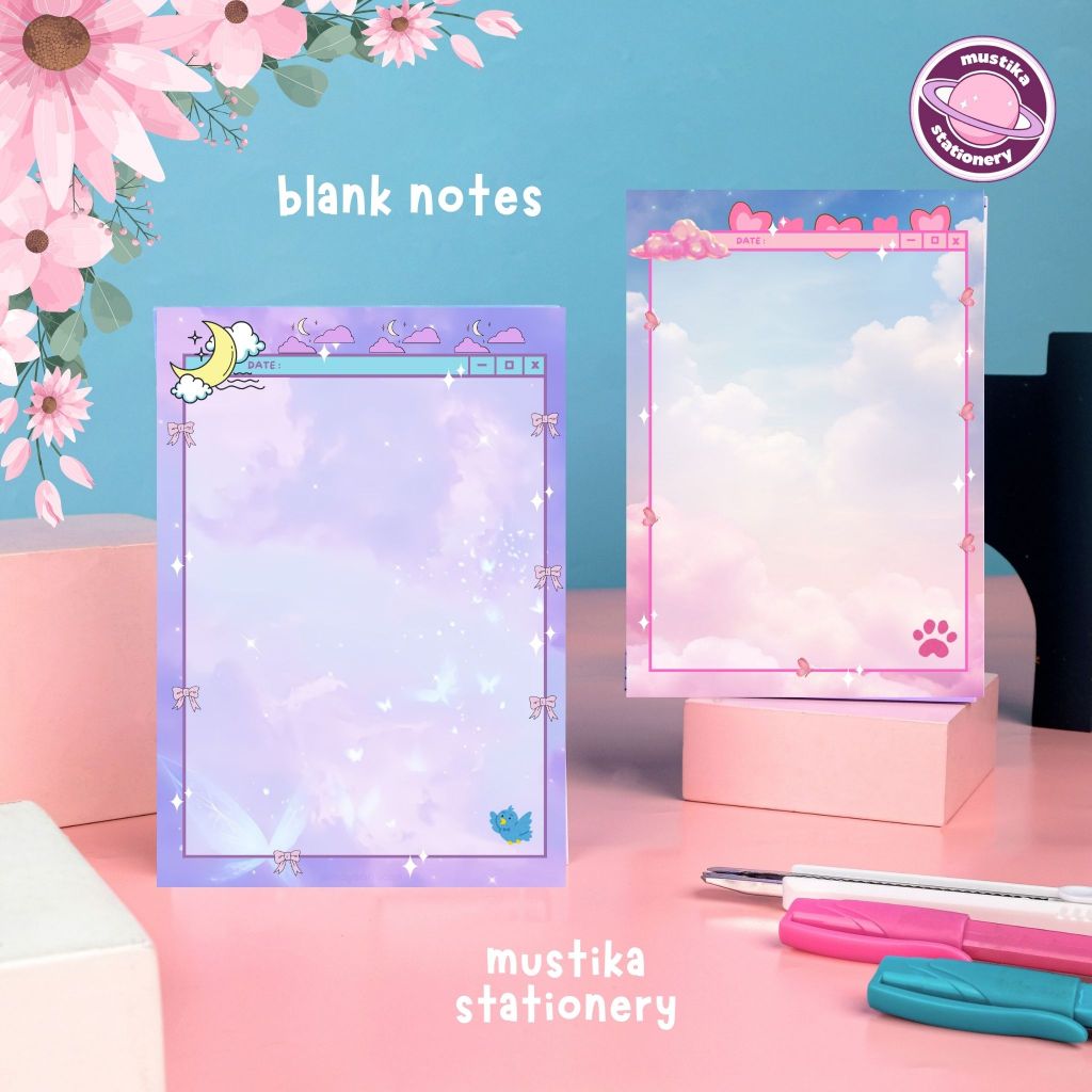 

MS Buku Catatan Polos A6 Aesthetic Blank Notes 30 Lembar