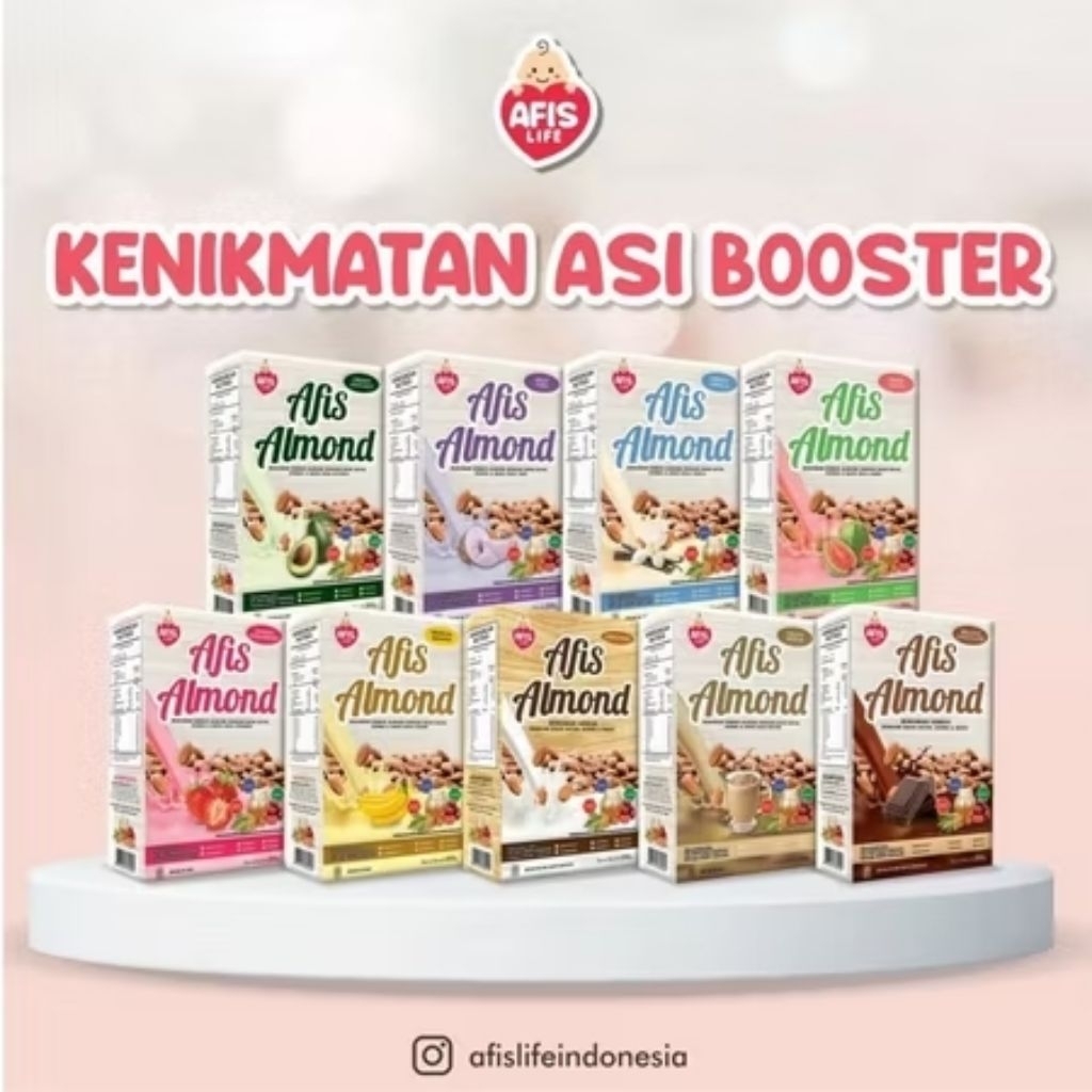 Afis life Almond susu bubuk almond rasa coklat 200 gram /susu pelancar asi/susu asi booster
