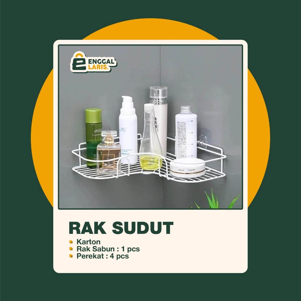 Rak Sudut Kamar Mandi Tempel Dinding Keramik Rak Dapur Besi Serbaguna Rak Sabun Kamar Mandi Rak Kama