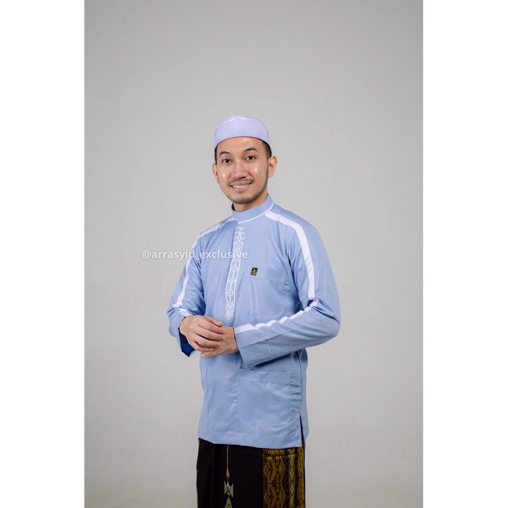 koko Bordir Baby blue Ar_Rasyid Exclusive