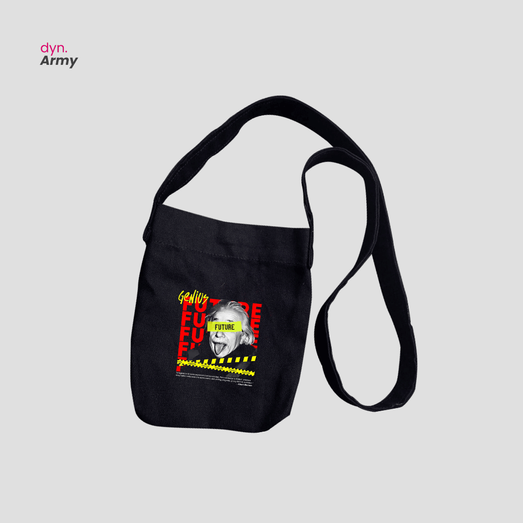Tas Mini Sling Bag Desain Alber Einstein Mini Bag / Tas Selempang Pria