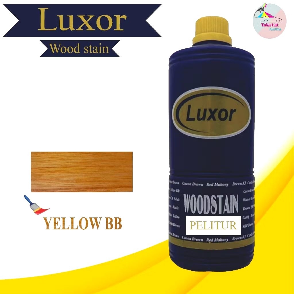 CAT KAYU WARNA YELLOW BB POLITUR PLITUR LUXOR WOODSTAIN KAYU 1 LITER ORIGINAL