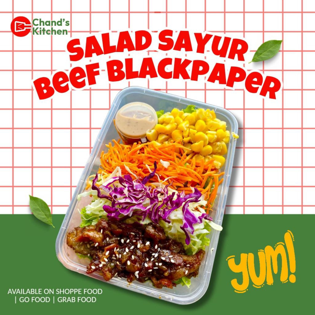Salad Sayur Beef Blackpaper Fresh Free Kewpie Wijen Sangrai