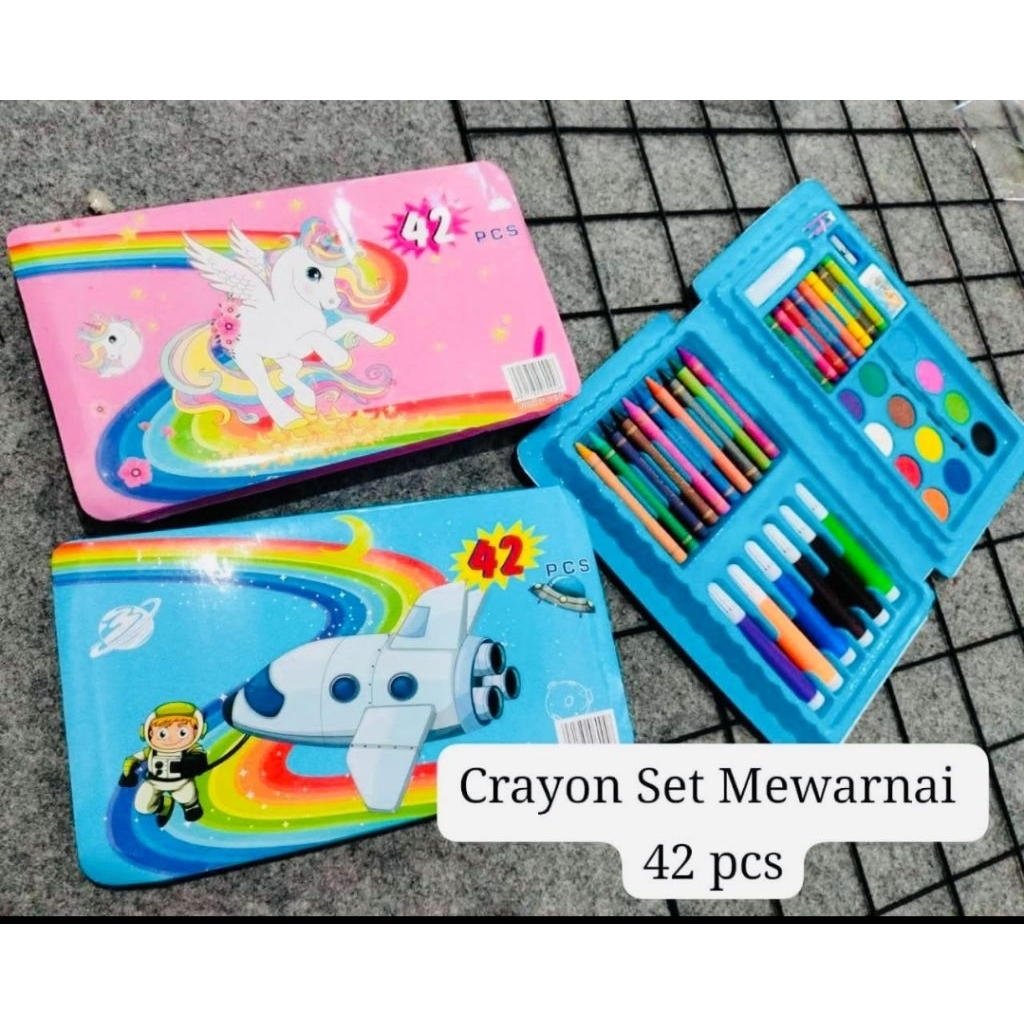 

crayon warna set 42pcs crayon mewarnai