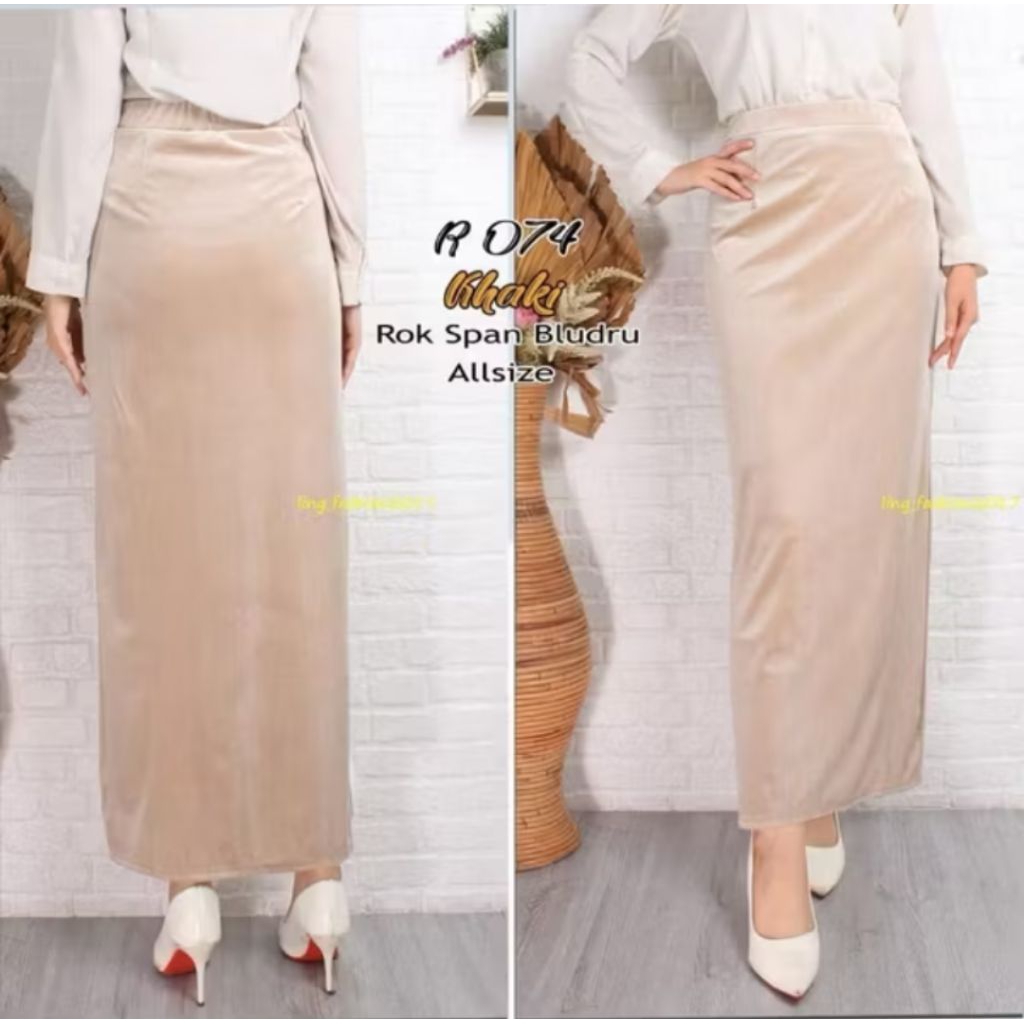 rok span panjang beludru velvet standar - super jumbo