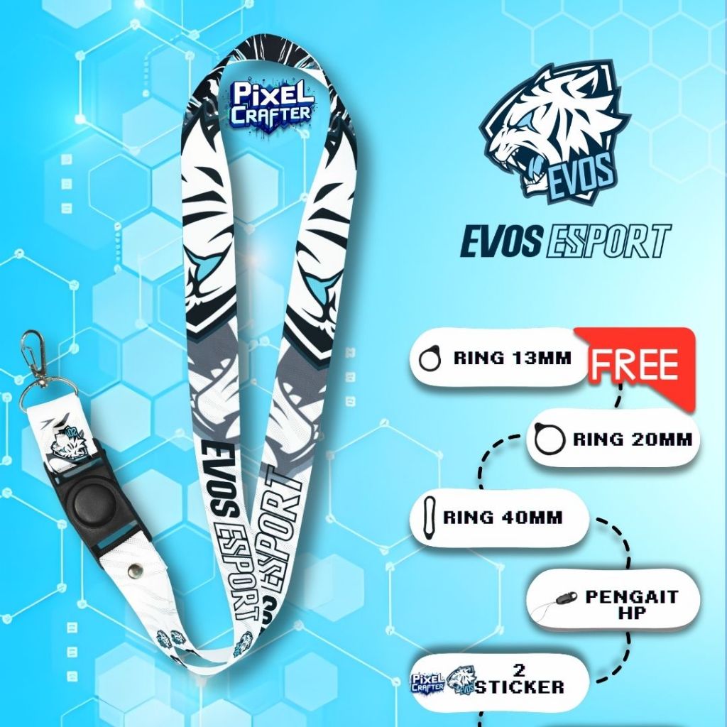 

LANYARD EVOS ESPORT V1 | GANTUNGAN ID CARD | GANTUNGAN HP | GANTUNGAN POD | GANTUNGAN KUNCI