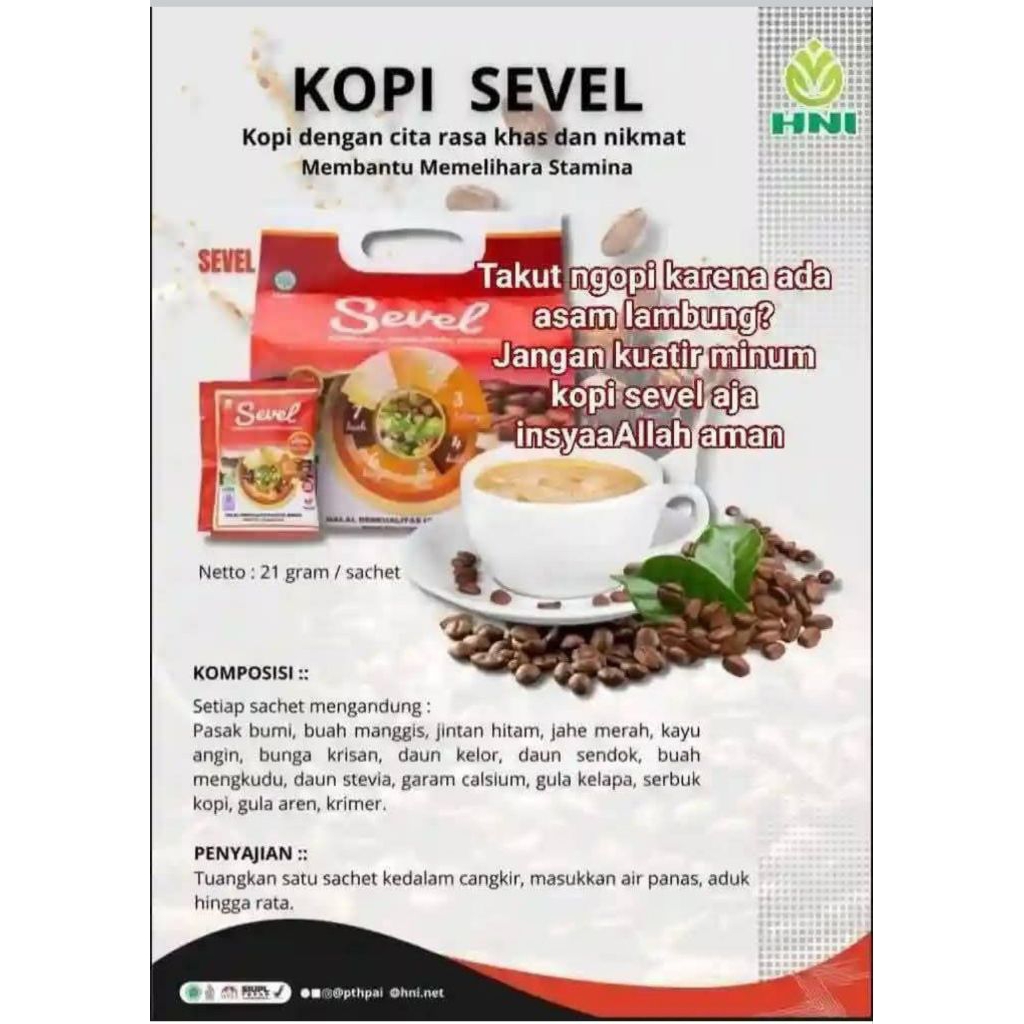 

kopi sevel HNI HPAI. kopi sehat aman di lambung. original HNI HPAI. exp2027