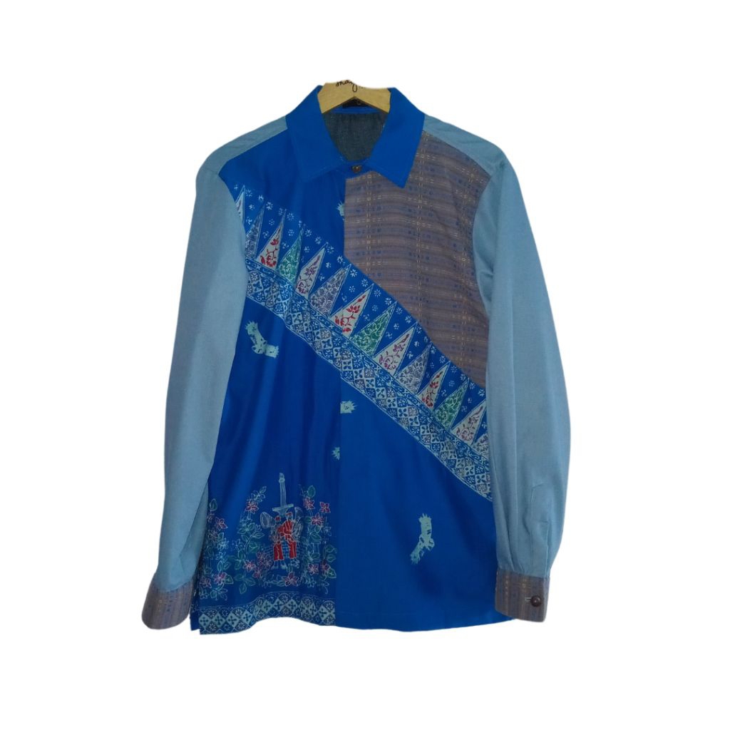 Kemeja Batik Pria Lengan Panjang - Tenun Baduy x Batik Betawi