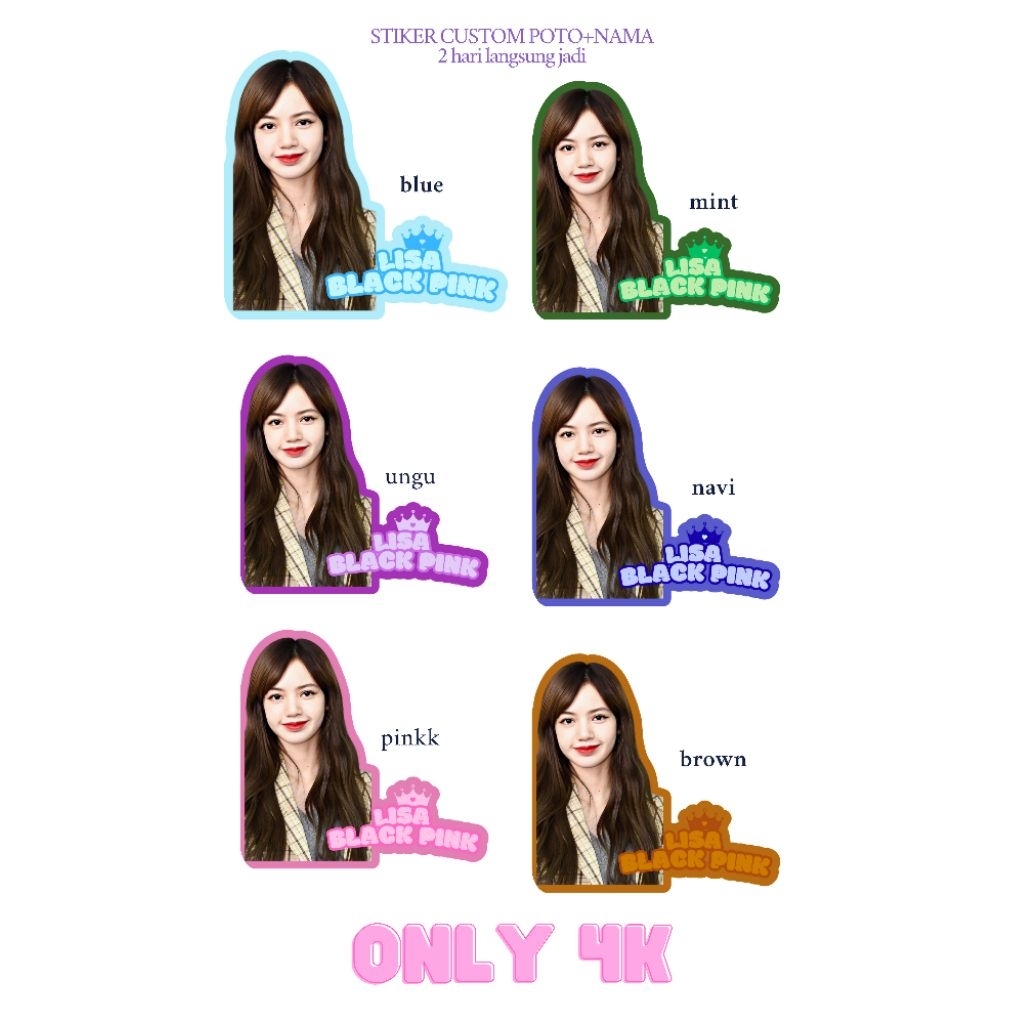 

stiker custom nama + Poto