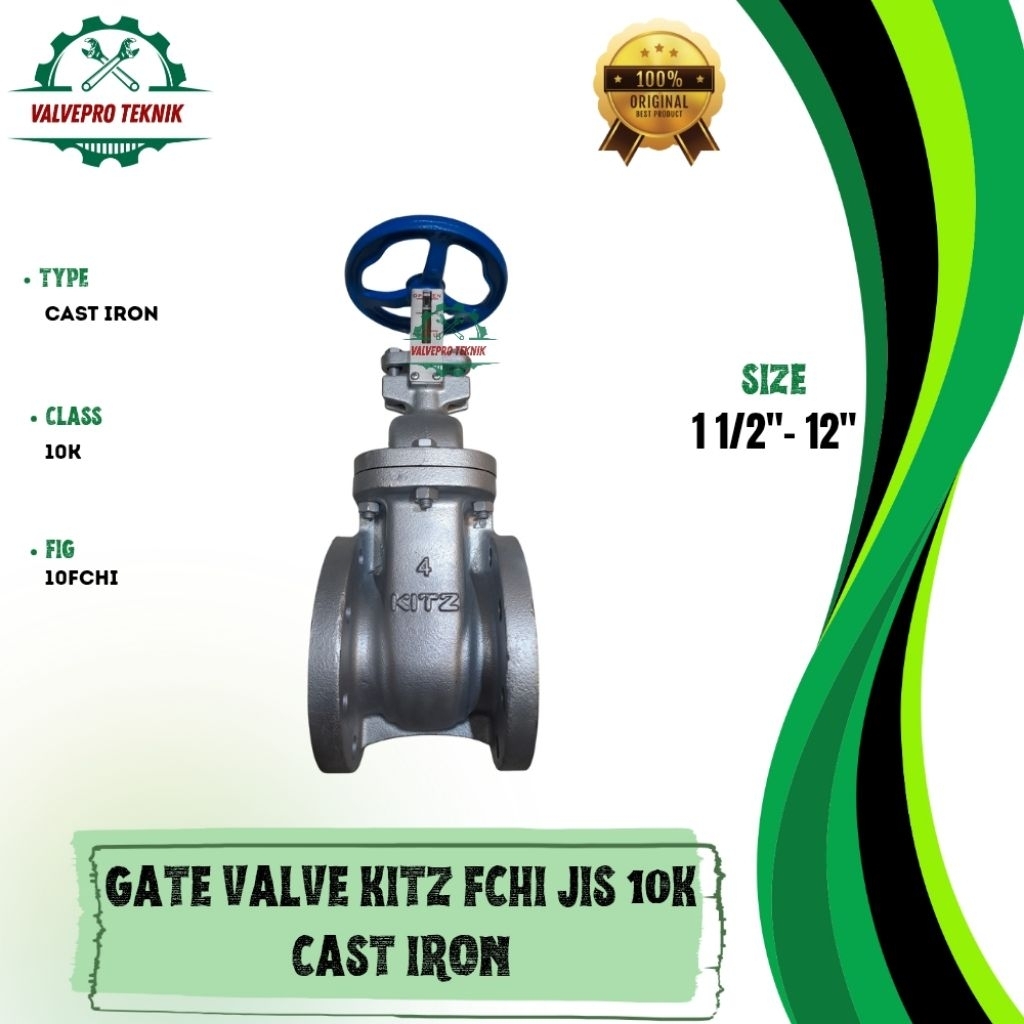GATE VALVE FCHI KITZ 5" INCH JIS 10K CAST IRON ORIGINAL