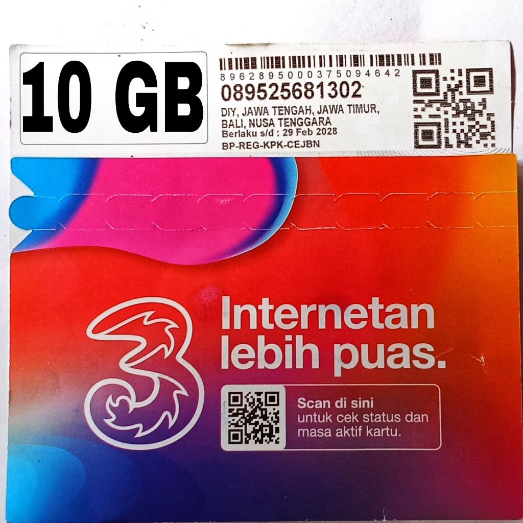KARTU PERDANA TRI 10GB