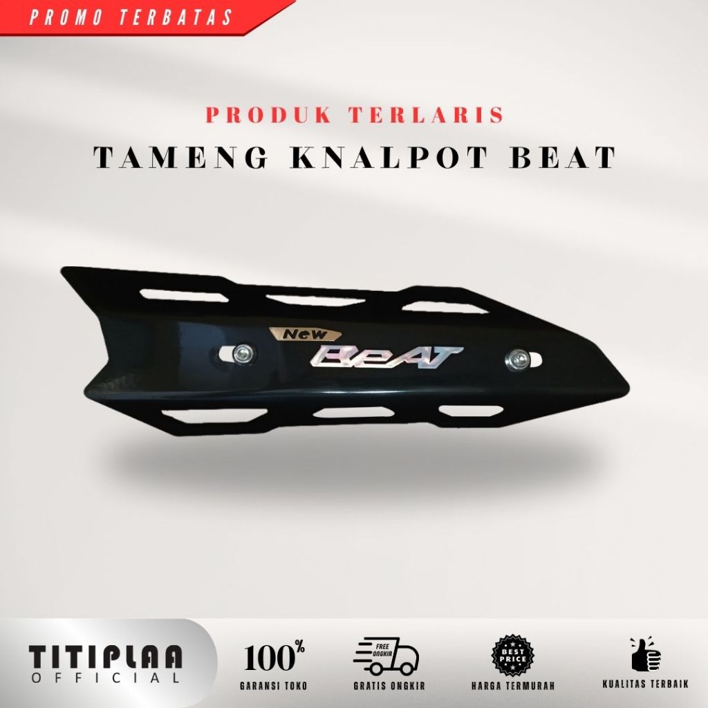 Cover Tameng Tutup Knalpot Beat New Silver Gratis Baut | Tutup Knalpot Beat All Variant | Beat Karbu