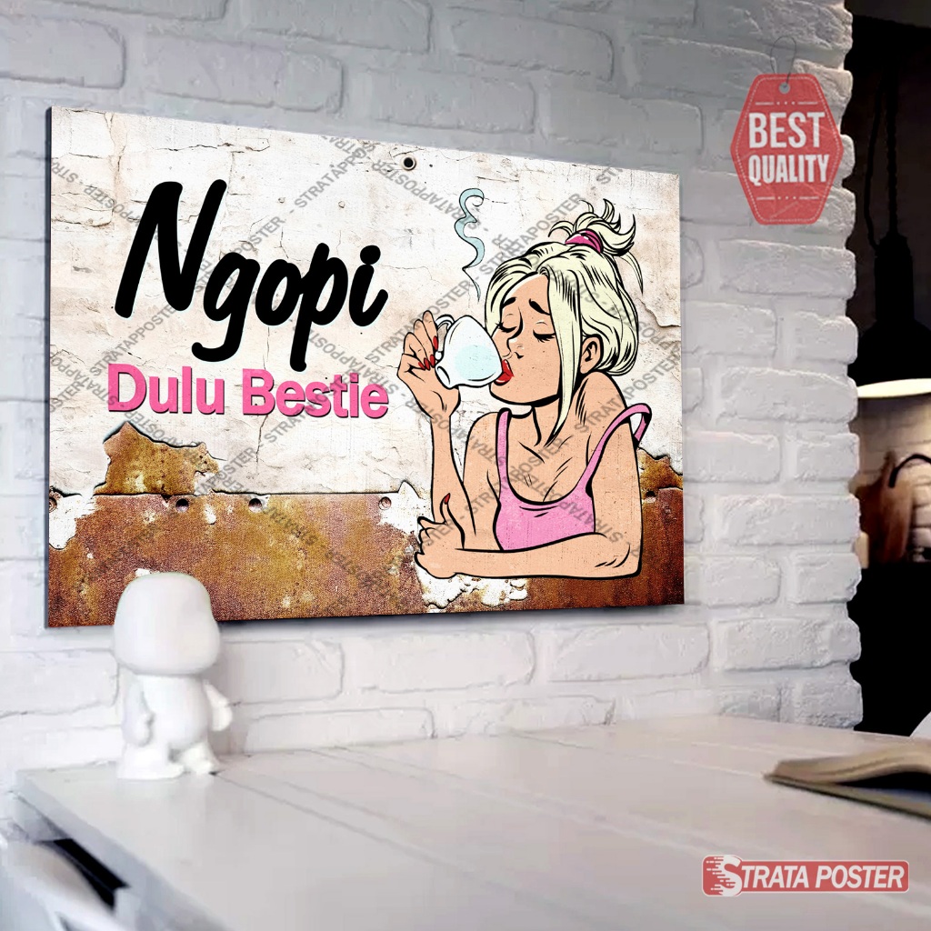 Hiasan dinding kamar aesthetic Poster kopi Dekorasi vintage Coffeshop