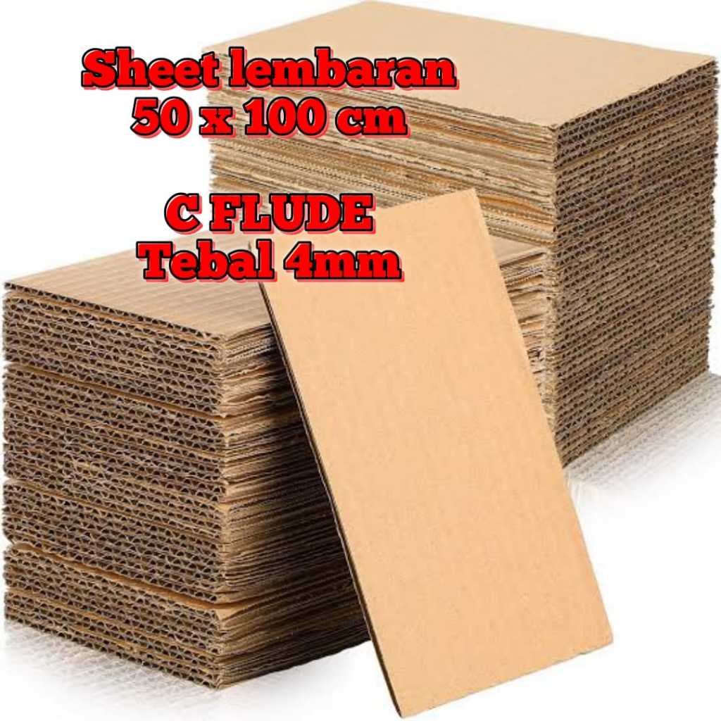 

KARDUS SHEET LEMBARAN 50 X 100 CM POLOS TEBAL 4MM C-FLUDE 100X50 CM / 50X100 CM