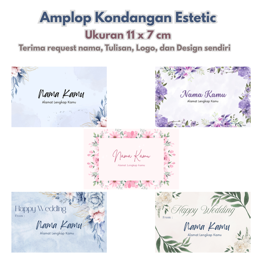 

Amplop Kondangan Estehetic Custom Nama / Angpau 10, 20, 50 pcs