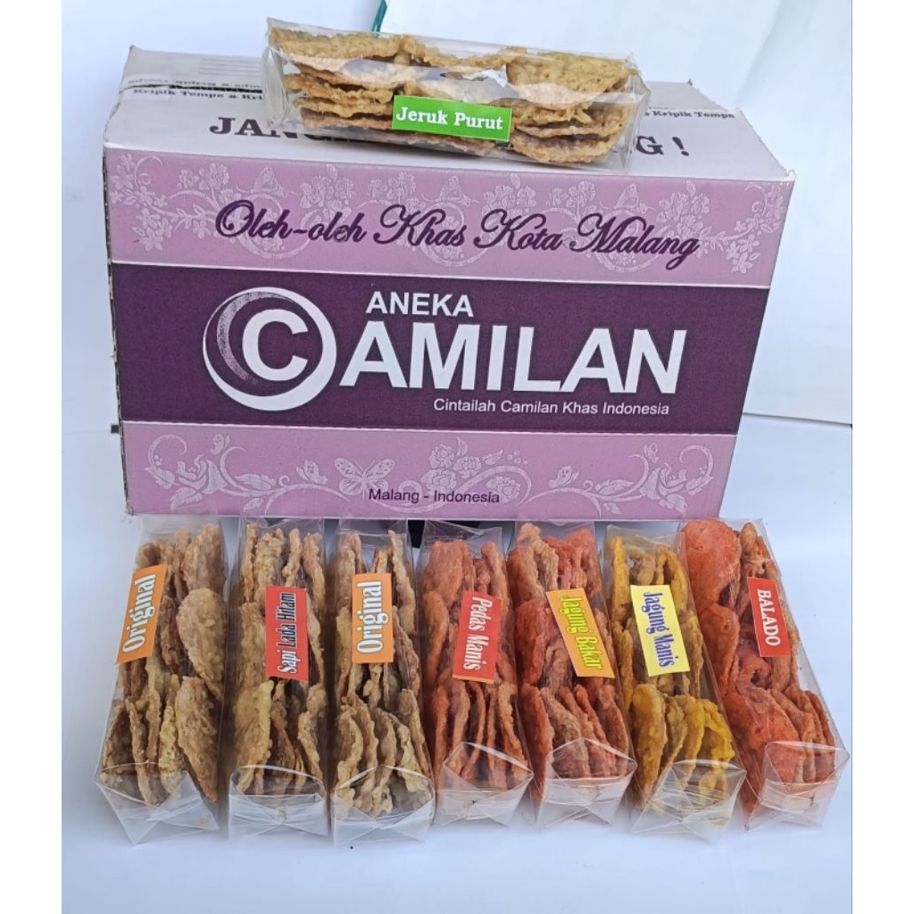 

Keripik tempe aneka rasa premium oleh-oleh malang [ paket 1 dus isi 15 ]