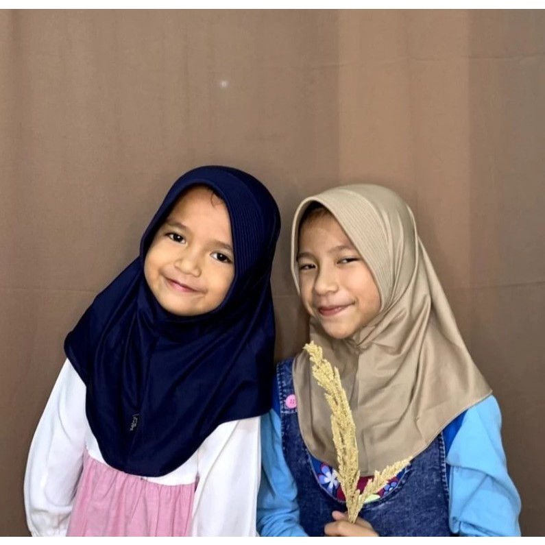 Jilbab instan anak/Bergo instan anak usia 3-10tahun