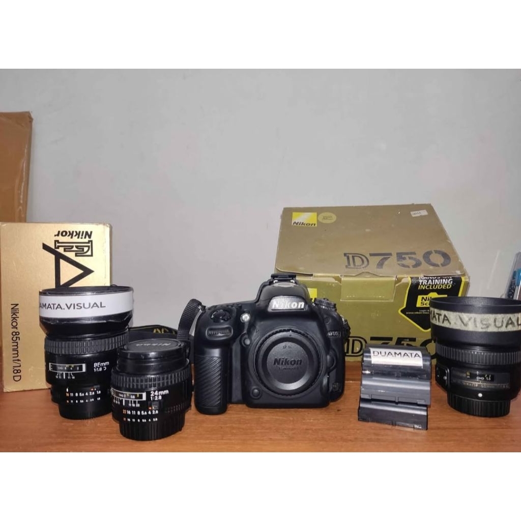 Full Set Kamera Nikon d750 + lensa afd 85mm + afs 50mm + afd 24mm