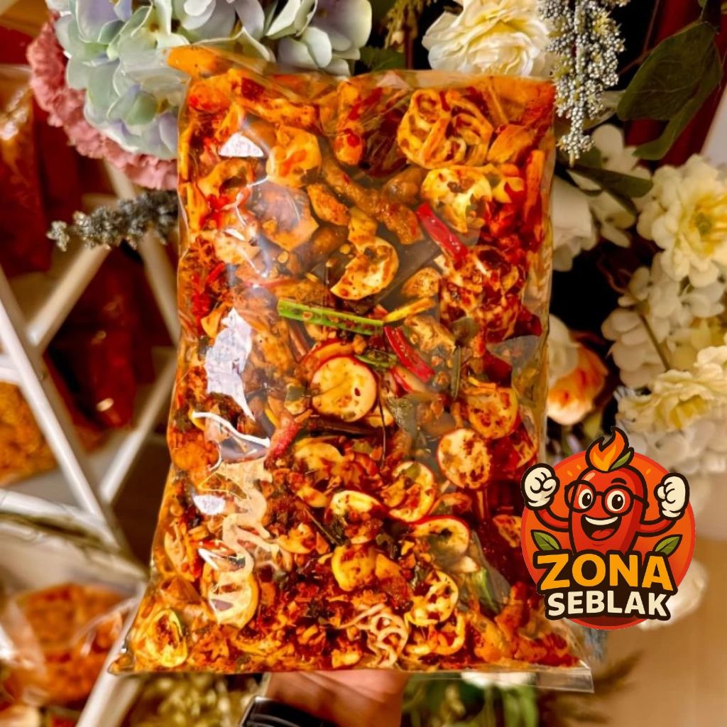 

ZONA SEBLAK SEBLAK KERUPUK MIX/CAMPUR BASRENG, KERUPUK PEDO, KERUPUK JENGKOL, BETON, CIMOL PEDAS DAUN JERUK 1KG
