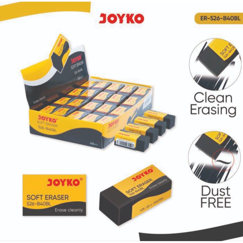

JOYKO Eraser Penghapus 1 Pack ER-526-B40 Isi 40 Pcs