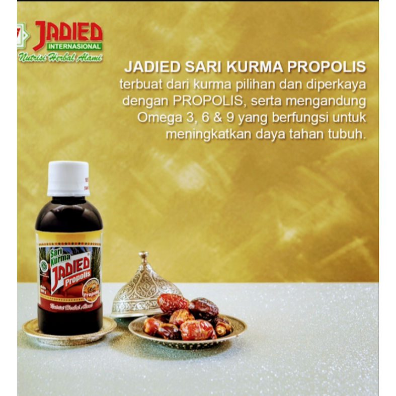 

SARI KURMA JADIED PLUS PROPOLIS DAN ZAITUN 300 GR TANPA TAMBAHAN GULA
