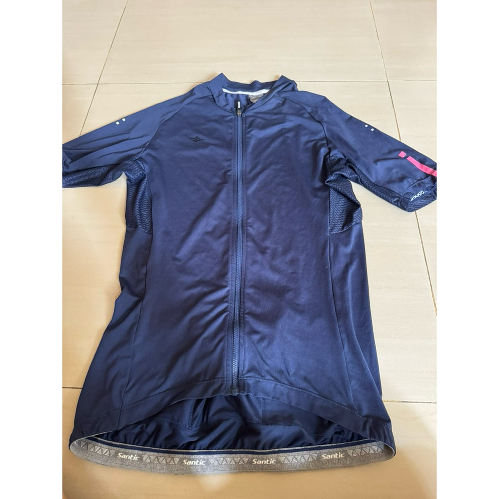 Jersey baju sepeda pria preloved second santic biru