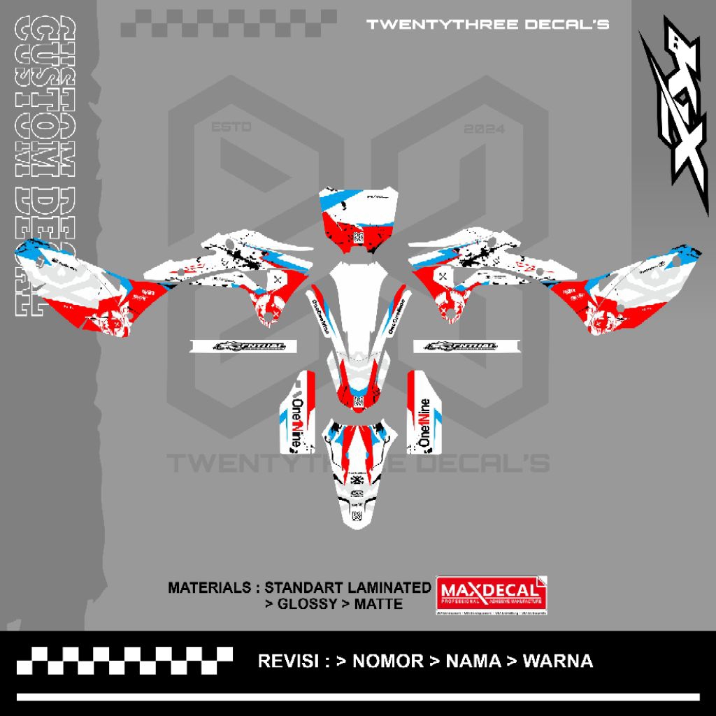 Decal CRF Custom / Sticker KLX / Sticker CRF / Decal D-Tracker KLX CRF KTM Decal Sticker Motor Cross