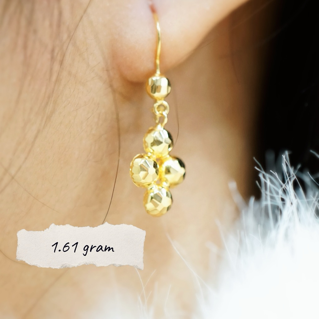 Anting Emas Bola Hooks Earings Anting Emas Candy Bola Asli kadar 700