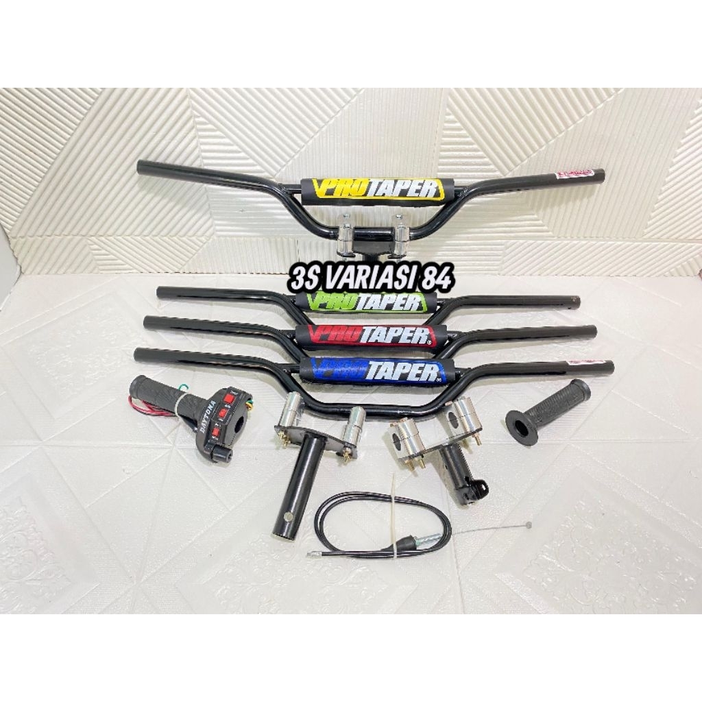 PAKET STANG CRF DTRAKER+DUDUKAN STANG+GAS SPONTAN 3TOMBOL