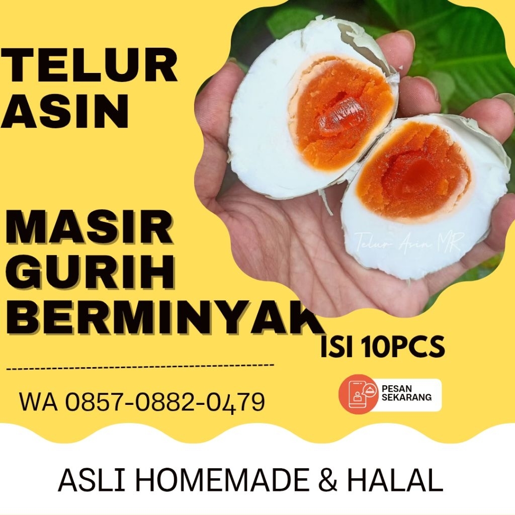 

Telur bebek asin masir gurih berminyak