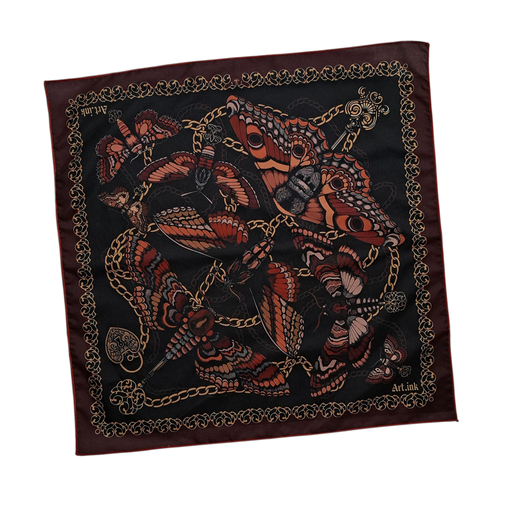 GLORIUSS (BISA COD) Slayer Bandana Scraft motif korean jepang - Slayer Bandana NIGHT BUTTERFLY