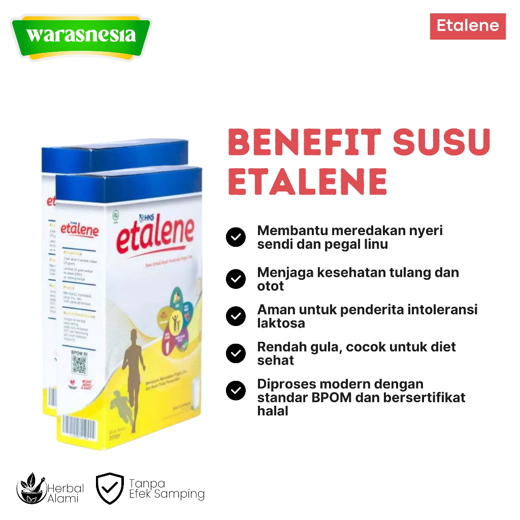

(Paket 2) Susu Etelene Nyeri Sendi Hilang Tanpa Efek Samping Berkhasiat Memperkuat Kepadatan Tulang