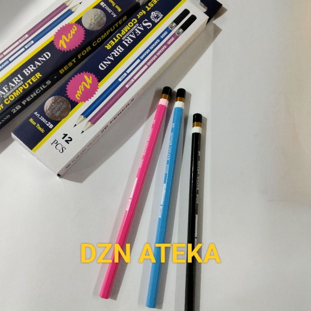 

Paket 3 pcs Pensil 2B SAFARI 2005 Pensil 2B Extra Dark
