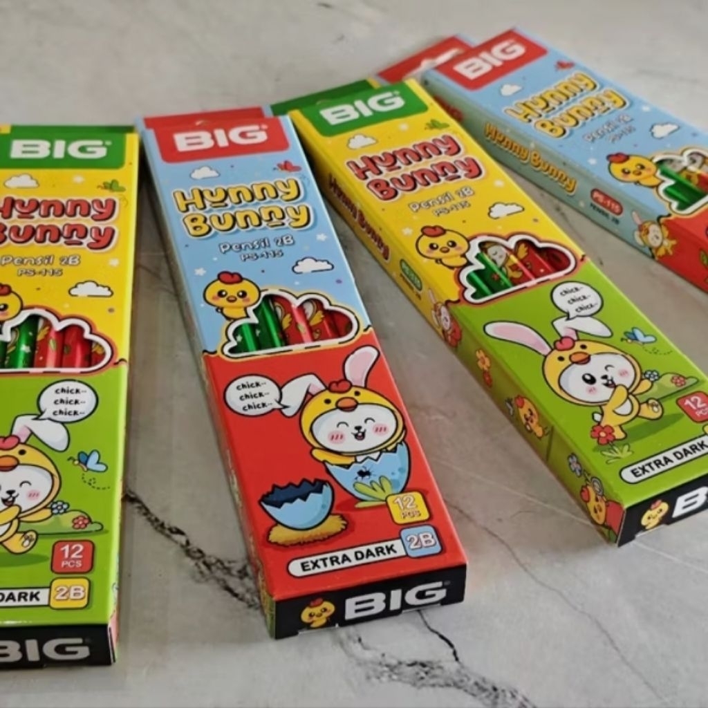 

Paket 3 pcs Pensil BIG 2B karakter Hunny Bunny BIG Pensil Extra Dark PS-115